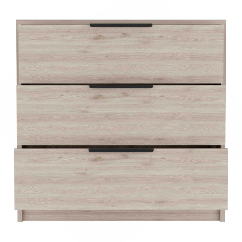 Dresser 27"H, 3 Drawers Dresser, Superior Top, Light Gray, Light Gray