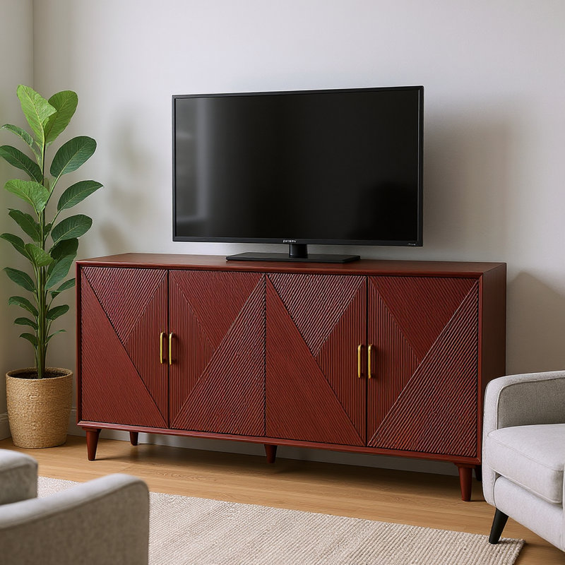 Buffet de 72 po de largeur Hamund, Rouge
