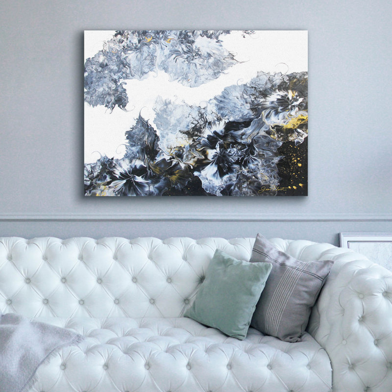 Toile épique Graffiti «Mystical Black Pouring» par Jean Plout, 54 po x 40 po