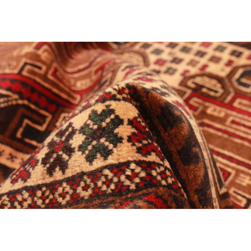 Tapis brun Teimani 2 pi 9 po x 4 pi 8 po