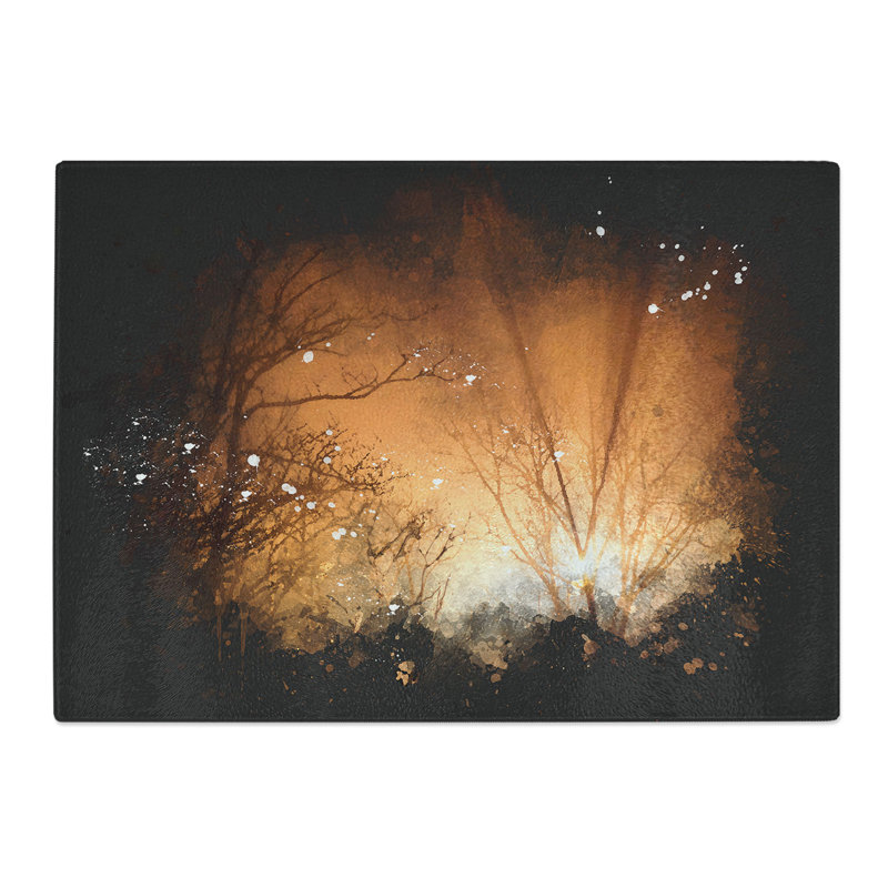 Sun Rays Through the Trees Paint Splash Chopping Board, 20cm W x 28.5cm L