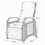 Fauteuil inclinable d'extérieur en résine tressée PE avec table intégrée et coussin amovible-891317121