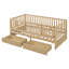 Lit de jour simple en bois avec garde-corps de clôture et 2 tiroirs, convertible en lit de sol indépendant et lit de jour, naturel-1262507163