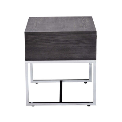 Sleek Grey Oak & End Table, Storage Drawer For Essentials And Accessories Stylish Table With Living Space