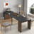 14-Seat Extendable Rectangular Dining Table, Particle Board with Walnut Finish, Black-Toned Legs, Multifunctional Expanding Design