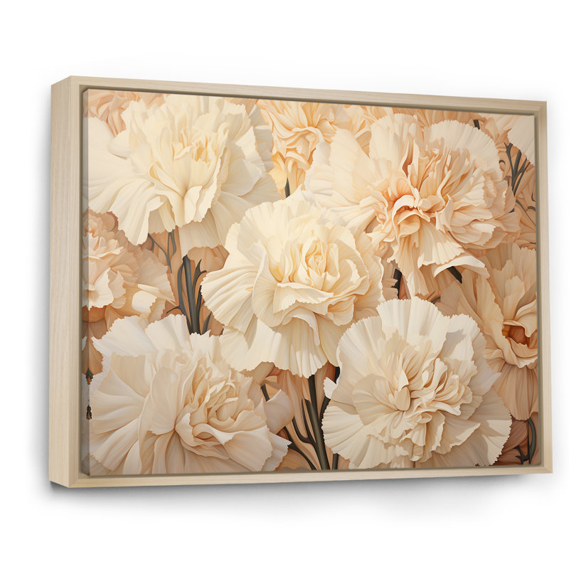 Minimalisme, œillets, art mural sur toile, Cadre naturel flottant, H 30 po x l 40 po x P 1,5 po