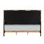 Grand lit gris avec un design moderne et une structure stable en bois