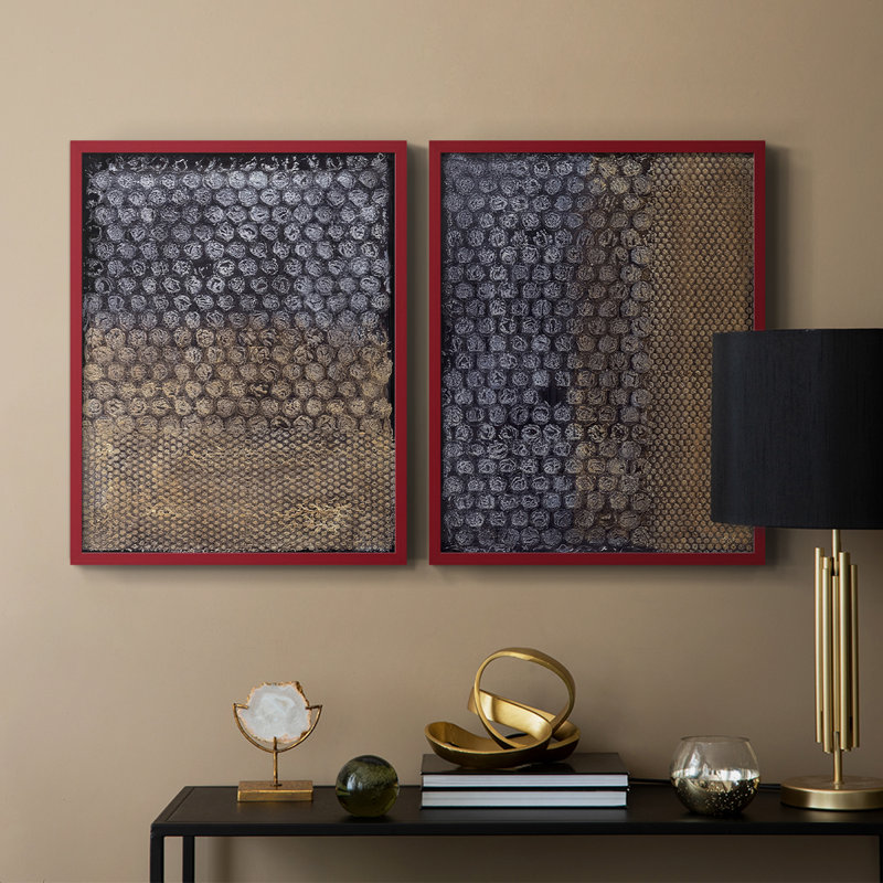Imprimé «Speckled Matter III» - reproduction encadrée de qualité supérieure - prête à être accrochée - aucun clou requis - aucun clou requis