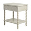 Table de chevet - Bois massif blanc délavé, glissière de tiroir en métal, Intrigue, assemblage simple, l 24 po x P 18 po H 26 po en bois blanchi, attrait, objet sans effort,