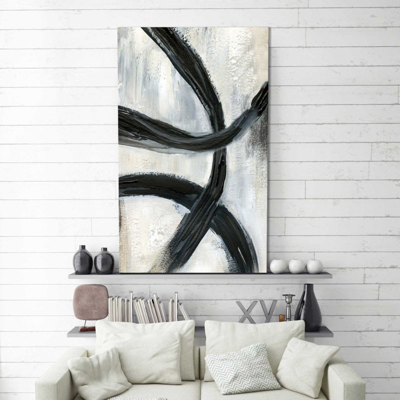 «Abstract Rings II», reproduction de peinture acrylique, H 60 po x l 36 po x P 1,5 po, Toile tendue