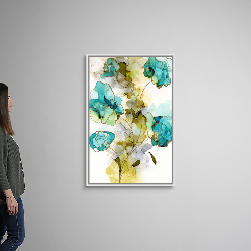 « Flower faces II » par Jennifer Goldberger, reproduction d’art sur toile, H 50 po x l 34 po x P 1,75 po