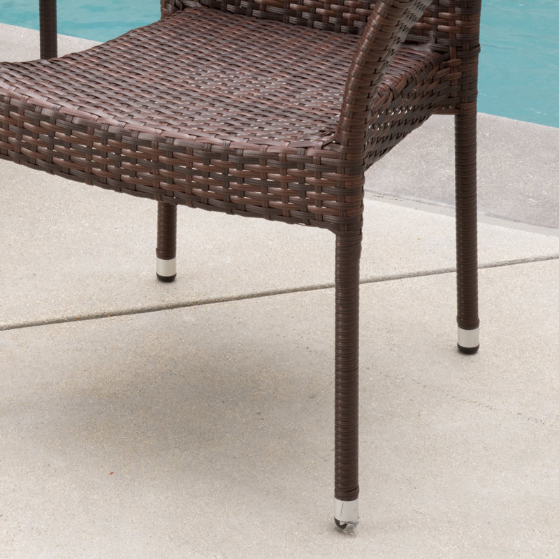 Chaise avec accoudoirs de patio Danna, Brun