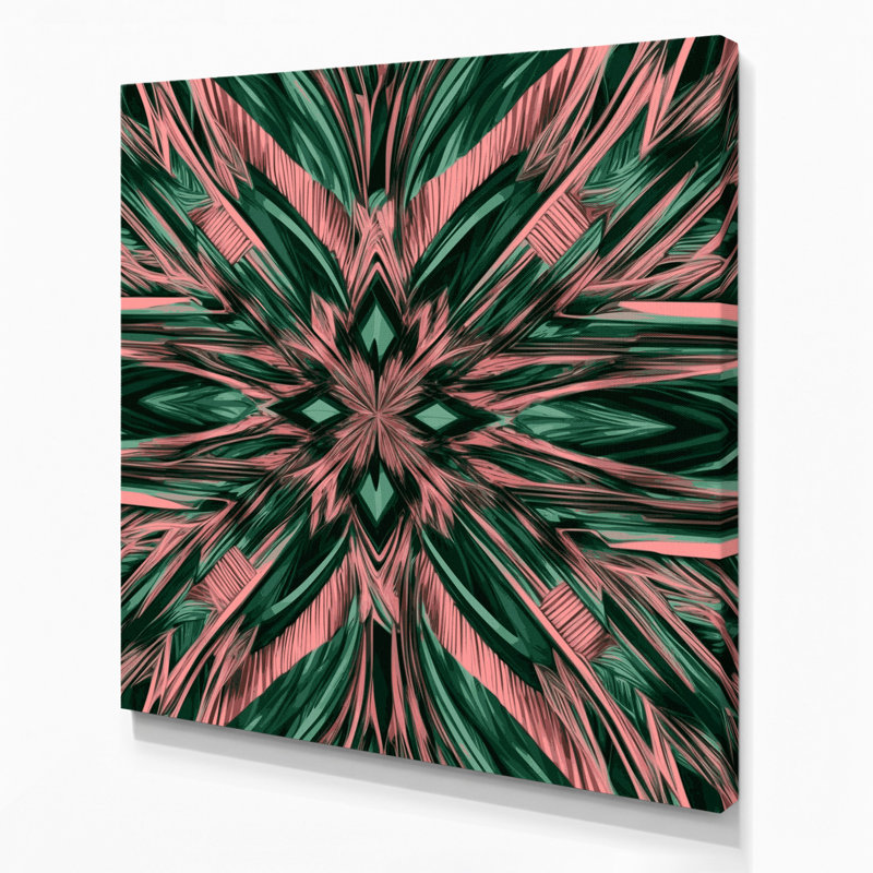 Art mural sur toile vert Op Art 59, H 12 po x l 12 po