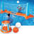 Inflatable Pool Float Set Volleyball Net & Basketball Hoops, Orange-97843304