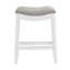 Tabouret à hauteur de comptoir Williston, blanc, structure en bois d'hévéa massif, siège revêtu de similicuir, argent-72727888-72727887-72727886