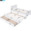 Lit simple blanc avec lit gigogne et rangement