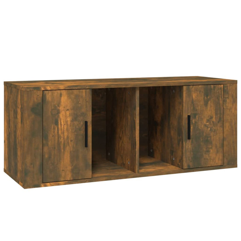 Karnesha Unfinished TV Stand, Smoked Oak
