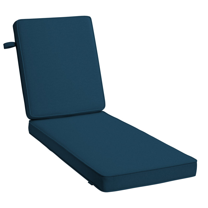 ARDEN Foam Outdoor Double Welted Chaise Lounge Cushion, 21 x 72, made with ProFoam, Rain-proof, Fade Resistant, Classic Navy