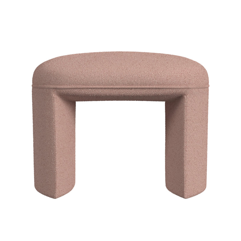 Cheronda Upholstered Ottoman, Pink Boucle