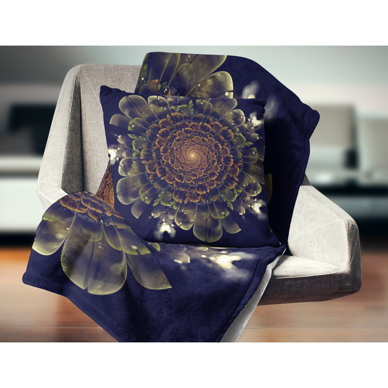 Coussin à imprimé floral orange avec motif floral vert, 18 po x 18 po, Coussin décoratif