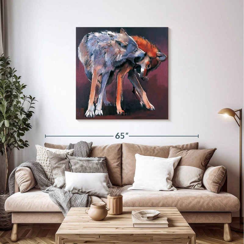Crowle Two Wolves I, 39" H x 39" W