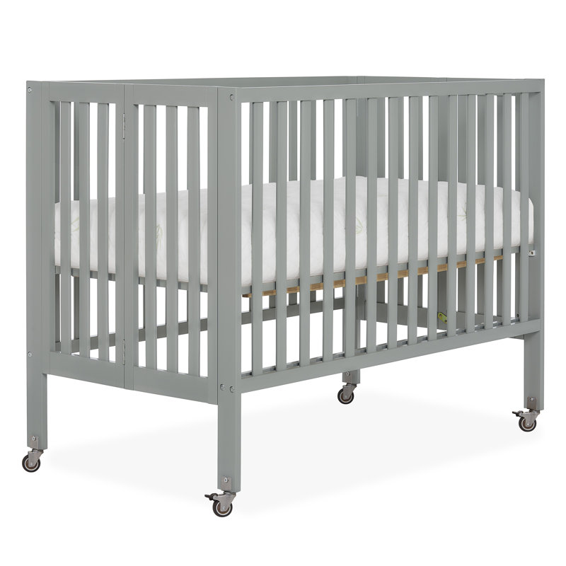 Lit de bébé portatif convertible 2-en-1, Gris froid