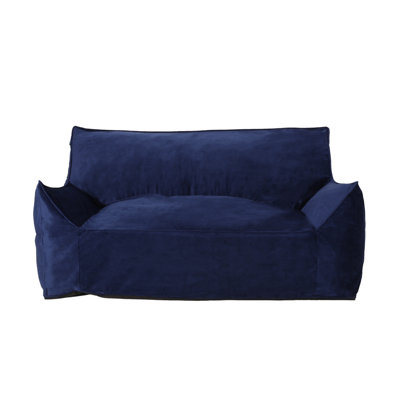 Fila Velveteen 2 Seater Oversized Bean Bag Chair With Armrests