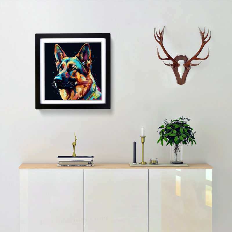Single Picture Frame Print on Wood, Black