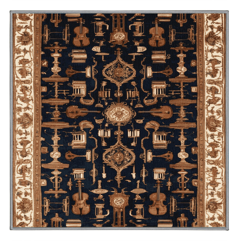 Tapis brun français lavable à la machine, Carré 4 pi