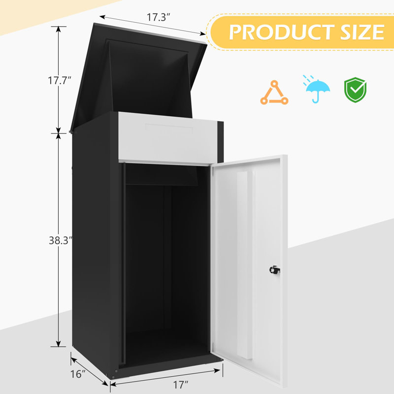 Express Delivery Boxes For Outside, White, 56" H x 16.34" W x 17.72" D