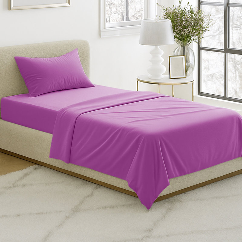 3-Piece Brushed Microfiber Sheet Set - Bedding with Wrinkle and Stain-Resistant Fitted and Flat Sheets Plus Pillowcase by Lavish Home