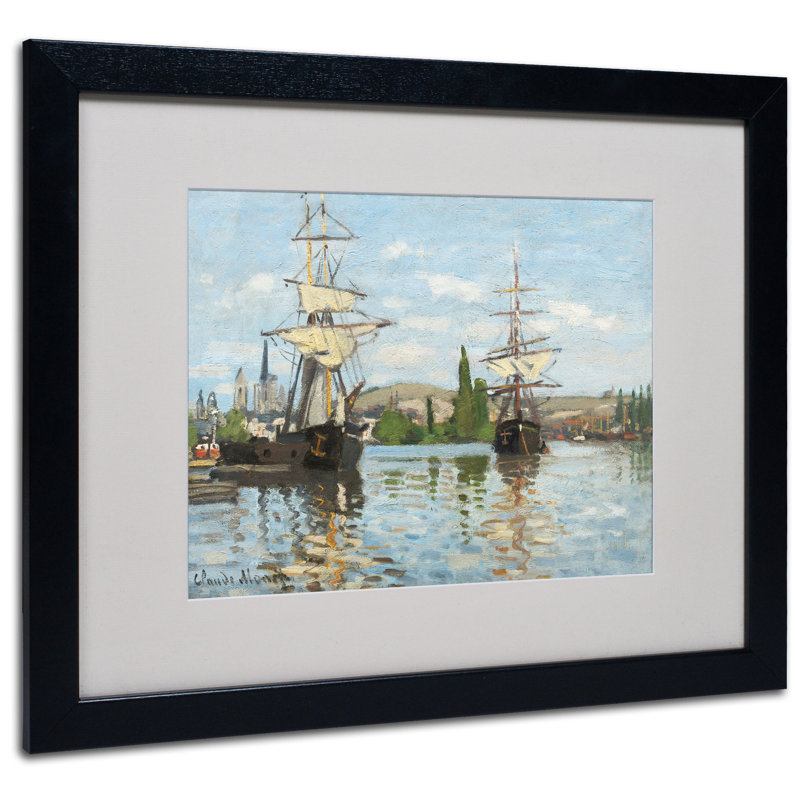 « expédiés à la senne » par claude monet, reproduction d’art encadrée, H 16 po x l 20 po x P 0,5 po, Noir
