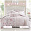 Ensemble d'édredon pour lit double / grand 5 pièces avec coussins décoratifs, rose