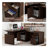 66.93" L-Shaped Height Adjustable Standing Desk With Pre-Assembled Frame and Lockable Cabinet-626097633-616328559