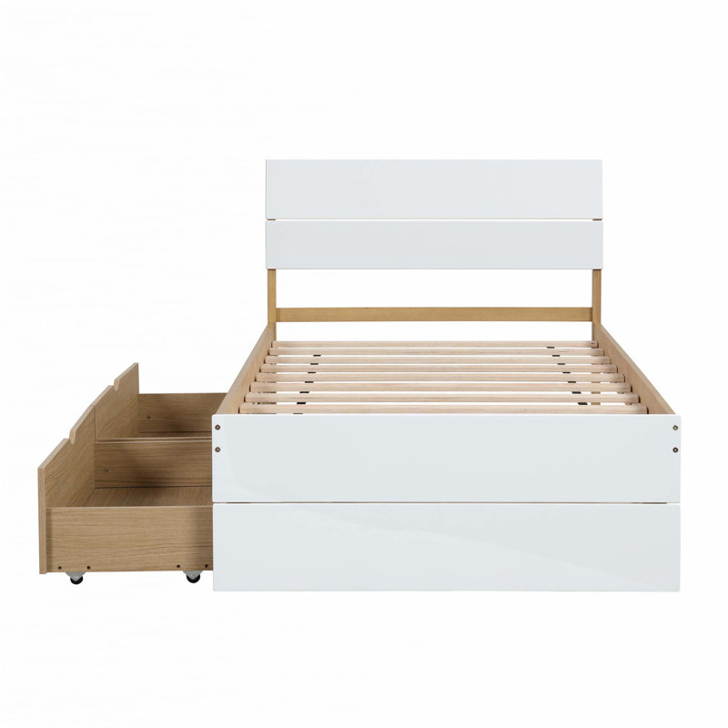 Structure de lit simple avec 2 tiroirs