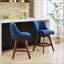 Tabourets de bar pivotants à hauteur de comptoir avec siège de 26 po, conception rembourrée confortable en bleu pour les cuisines et les bars modernes-1545269779