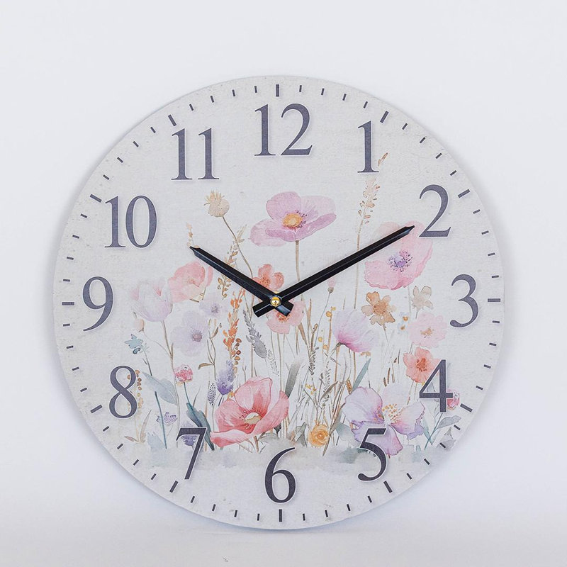 Horloge murale champ de fleurs sauvages