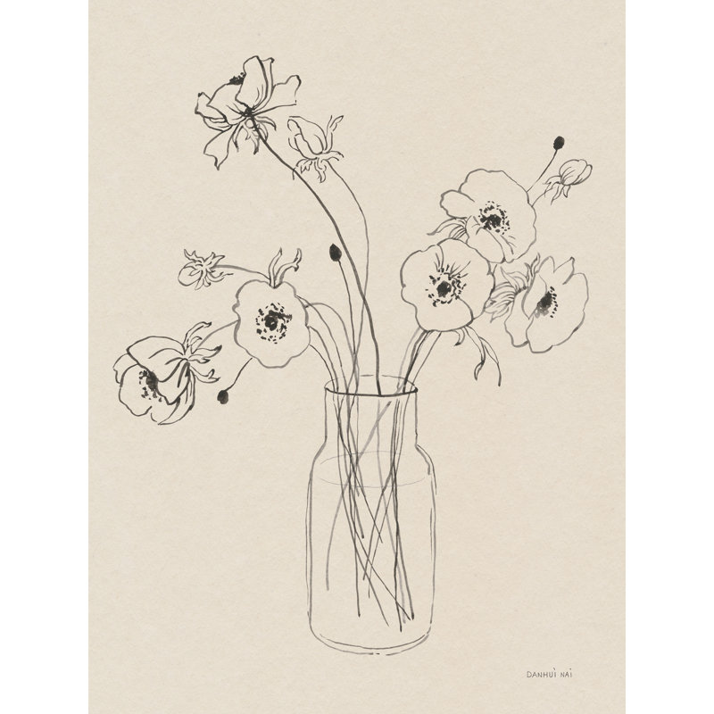 Croquis du printemps I beige sur toile, H 16 po x l 12 po x P 1,25 po
