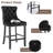 Velvet Upholstered Bar Stool with Button Tufted Back (Set of 4)-971639511