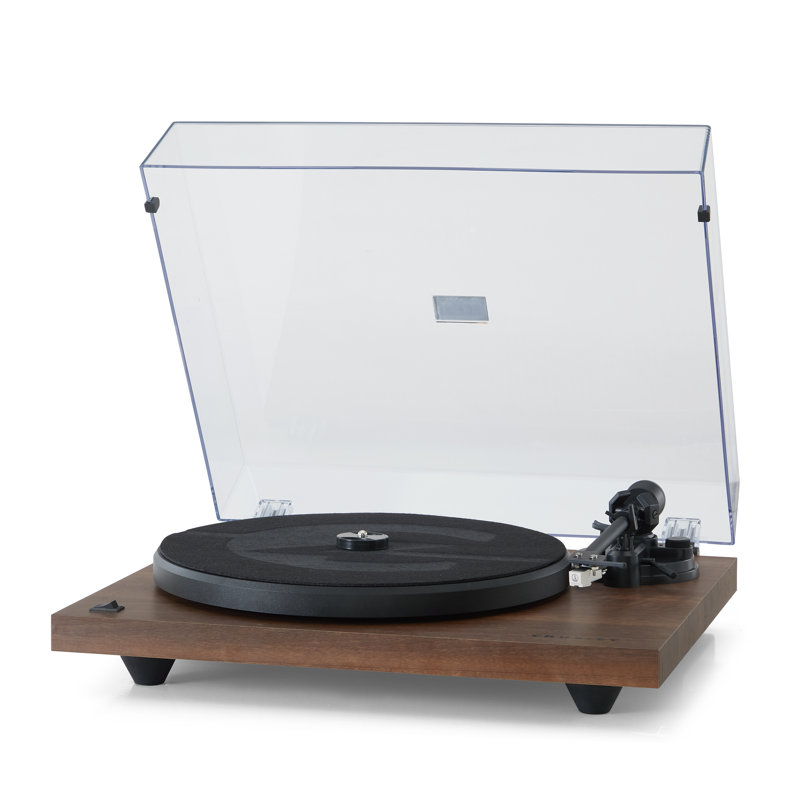 Portable 2 - Speed Turntable Decorative Record Player with Bluetooth, Walnut