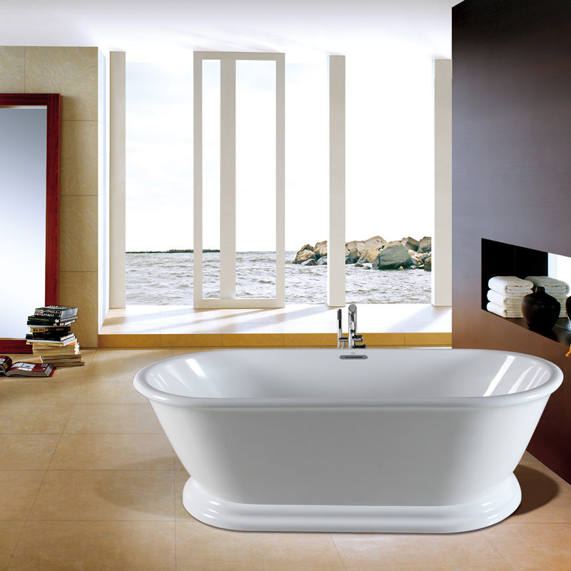 Aqua Eden 60" x 28" Pedestal Soaking Bathtub
