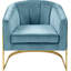 Fauteuil demi-tonneau en velours 30 po Carter-759288831