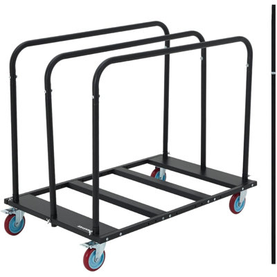 Heavy Duty Flat Platform Trolley Cart – Industrial Material Handling Equipment – Folding Design – 1800 lbs Load Capacity – Includes Red Wheels and 2pc
