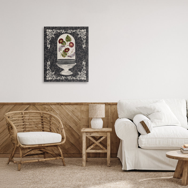 Mites et coquelicots en toile de dôme en verre, design par Radhika Modi, H 20 po x l 16 po