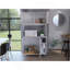Ensemble 95 garde-manger, quatre pieds, armoire à deux portes, trois tablettes - blanc-968200339