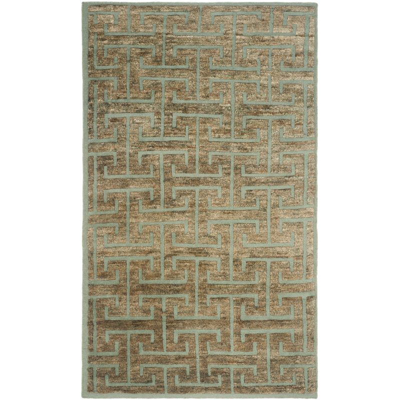 Tapis gris en laine / chanvre Bruce, Rectangle 5 pi x 8 pi