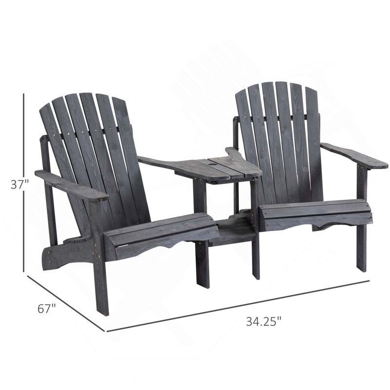 Chaises avec table et banc d'extérieur