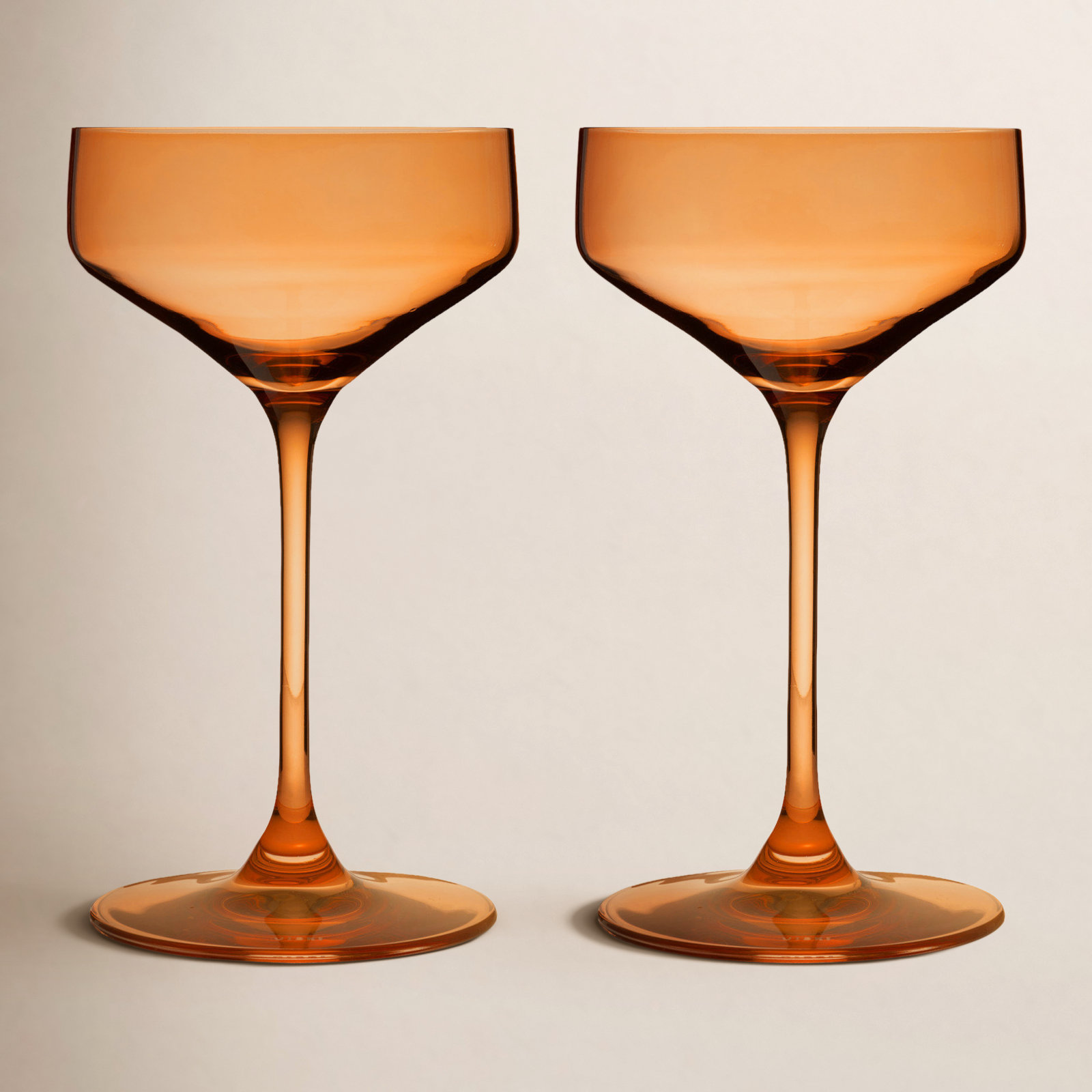 Reserve Nouveau Crystal Coupe Glasses, Orange