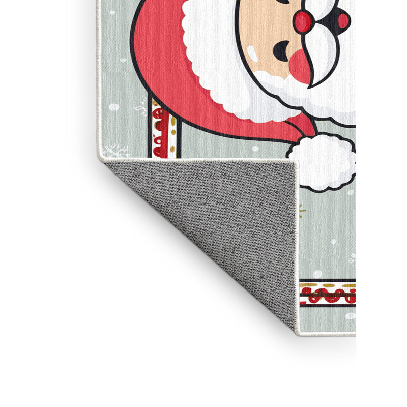 Tapis de vacances d'hiver de Noël lavable The Holiday Aisle®, Tapis de couloir 2 pi x 4 pi