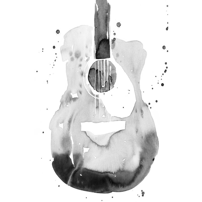 Guitare Flow II, H 12 po x l 8 po x P 1 po